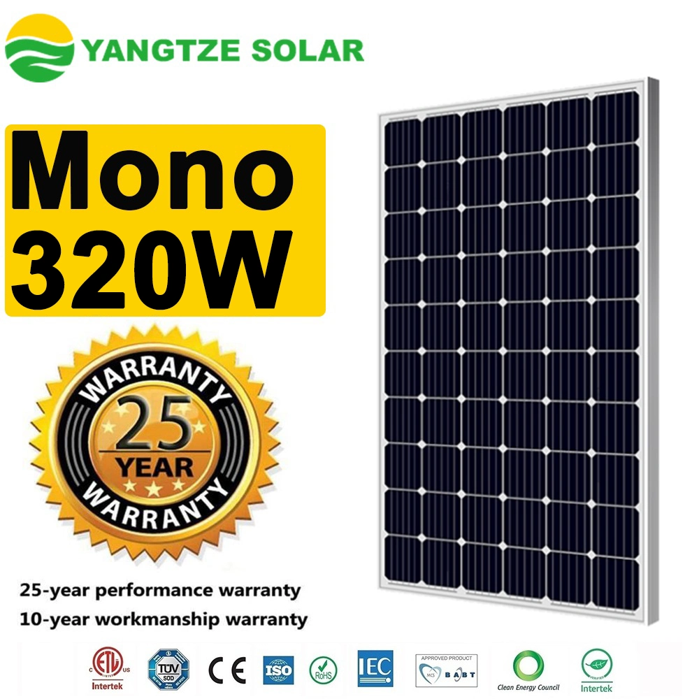 Yangtze Alta eficiencia 60cell Mono Panel Solar 300W 310W 320W 330W Panel Solar para Granja