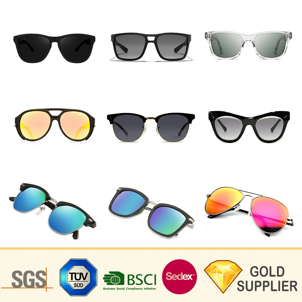 Wholesale Custom Logo Fashion New Brand Sport Recycled Plastic Polarized Sunglasses Metal Unisex Cat Eye PC Women Acetate Frame Sunglasses for Promotion Gift