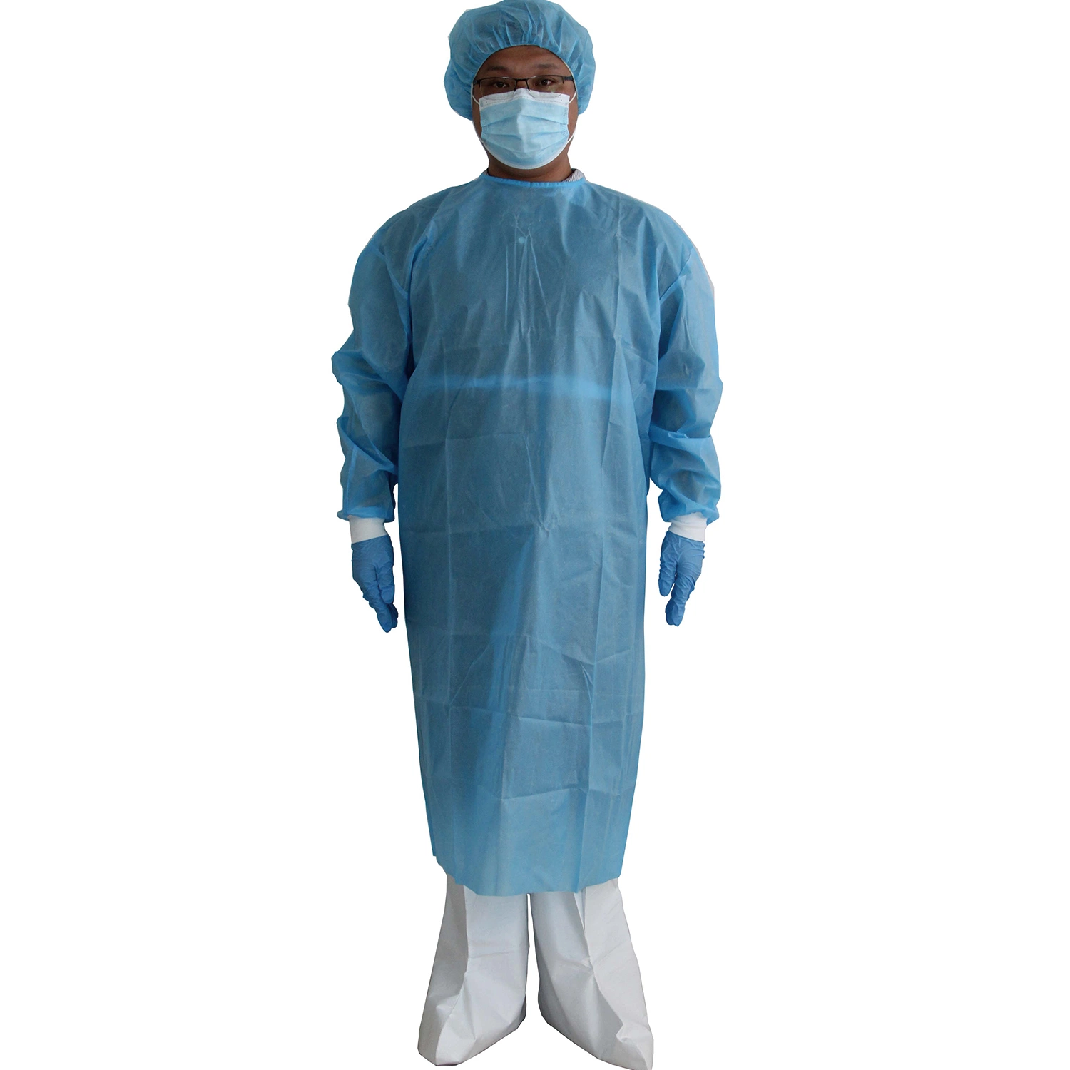 Waterproof Hospital Isolation Gowns Daily Used CPE Disposable Protective Gown with Long Sleeves