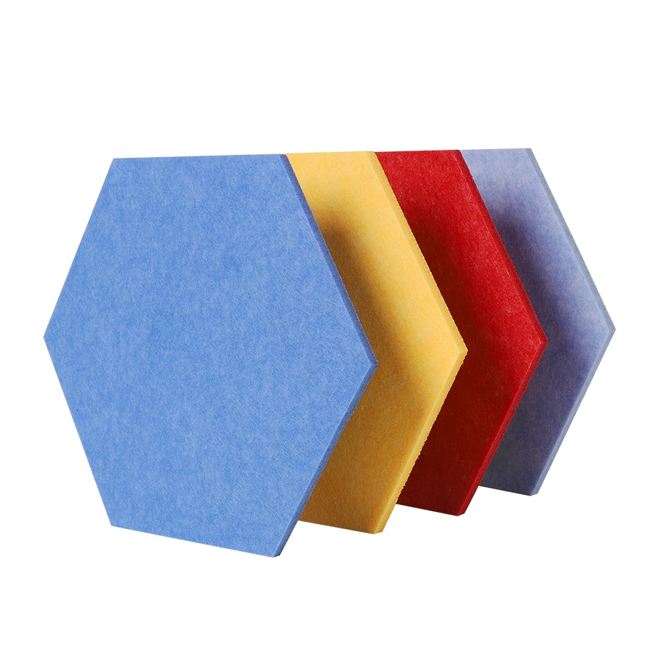 Hexagon Acoustic Panel Different Shape Office Wall Decoration Polyester Fiber Anti-Noise Acoustic Panel