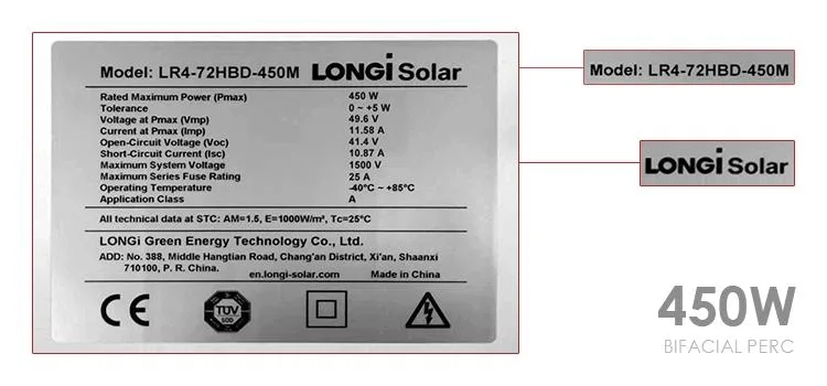 Tramo 1 marca Longi Top1 de 475W 480W 485W 490W 495W a 500W 9bb Half-Cut Panel Solar Bifacial celulares Precio diseño de módulos solares fotovoltaicos