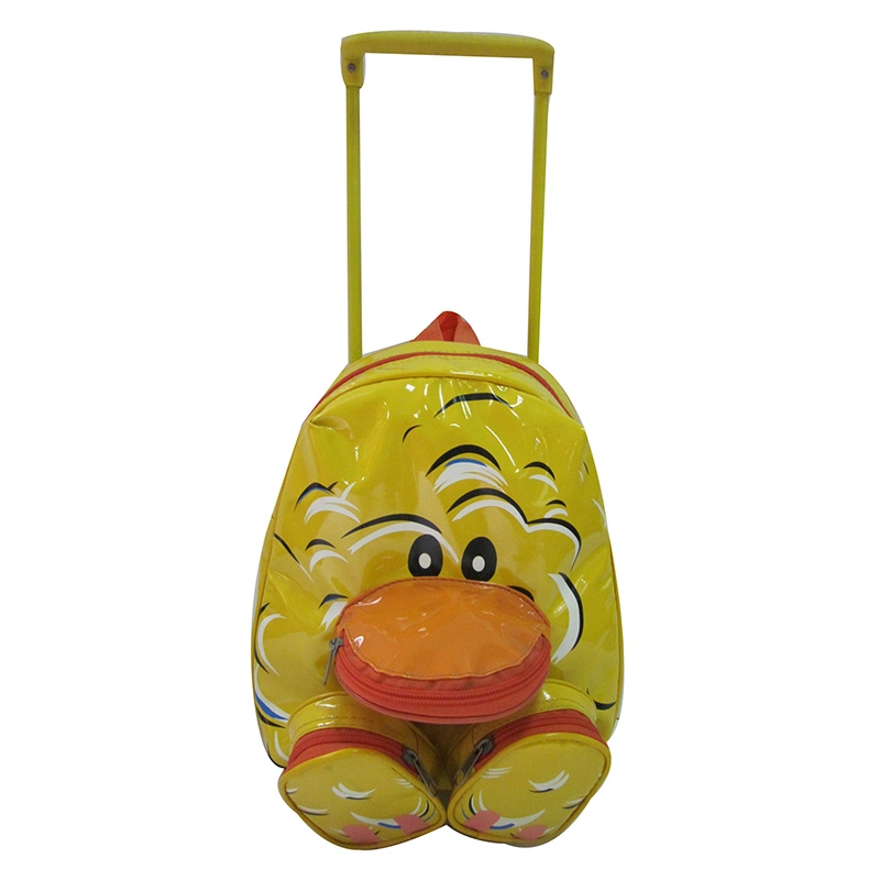 Customized Logo Trolley Duck Kid Popular School Backpack Bag with Wheels