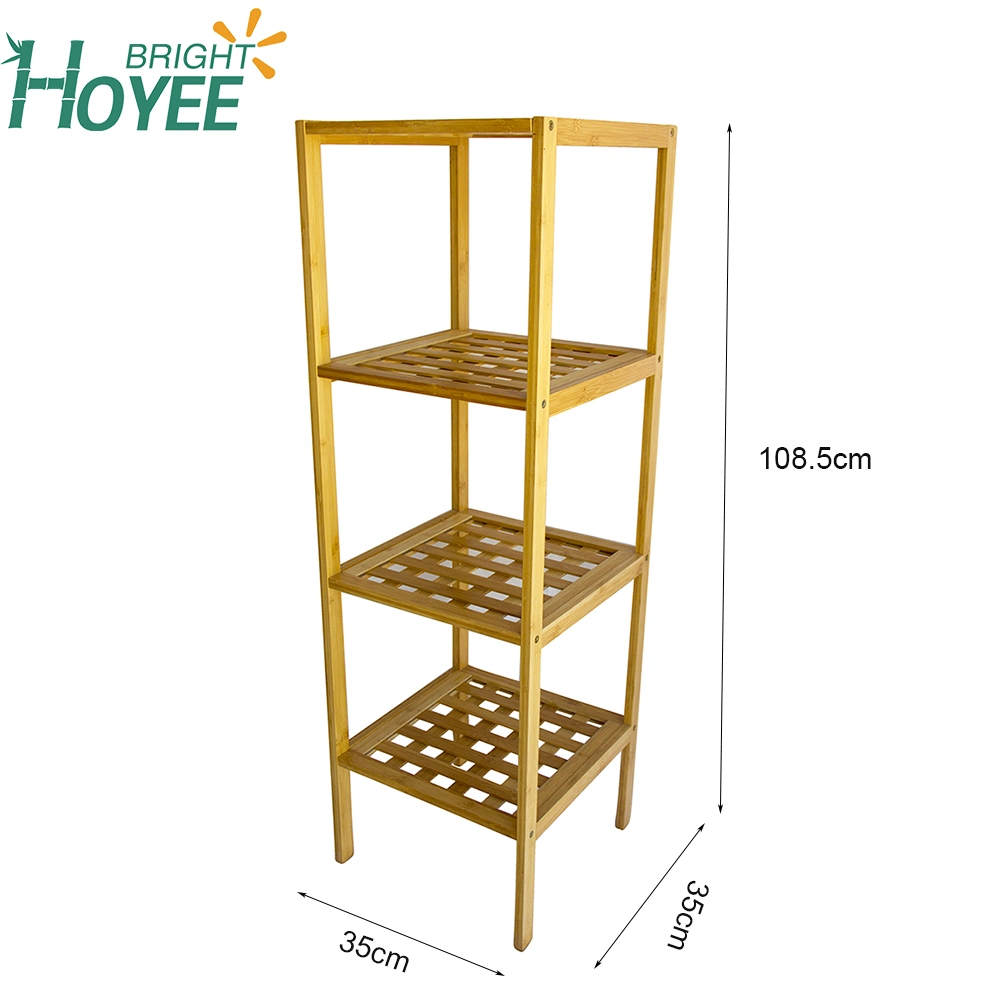 Bambú natural Multifunctional Storage Rack Display Unidad de estantes de pie libre Estante para plantas