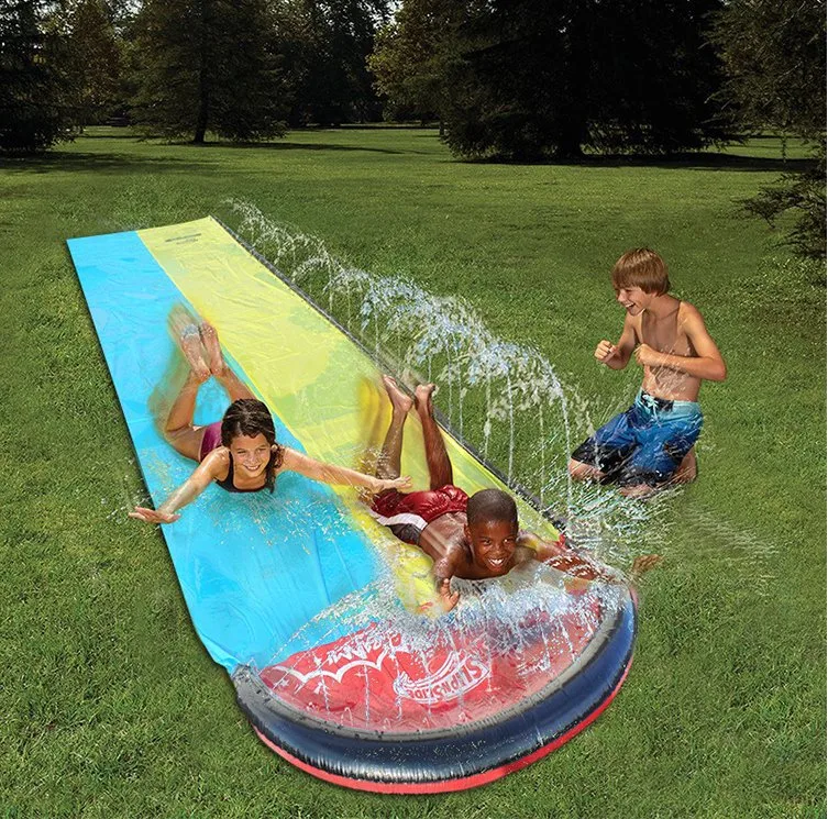PVC Backyard Game Inflatable Splash Double Water Slides for Kids