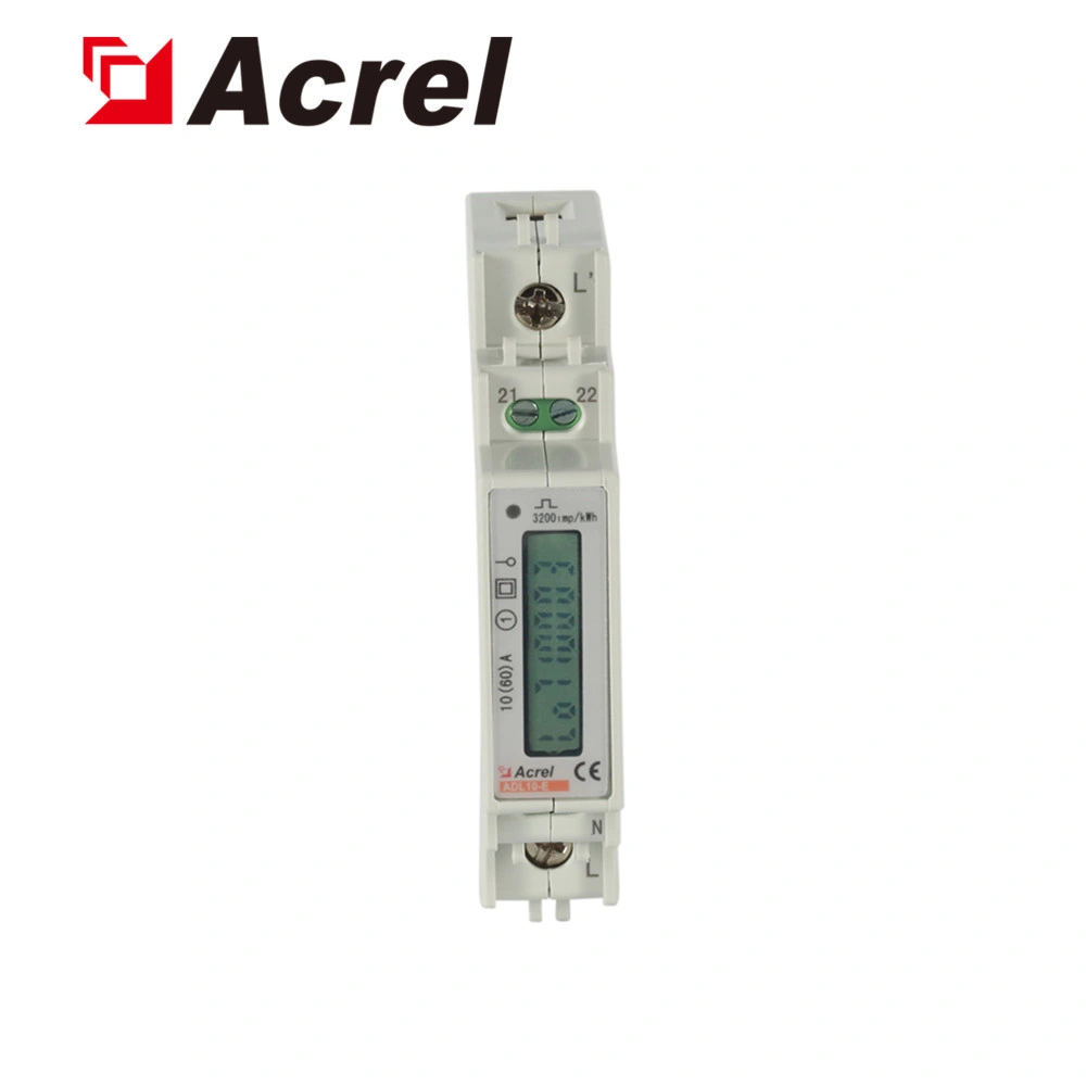 Acrel Adl10-E de energía de la pantalla LCD subentrada la medición de fase única el medidor de energía en carril DIN