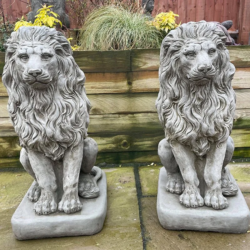 León de piedra de mármol personalizado esculturas de animales de talla en Mármol de León estatua para decoración