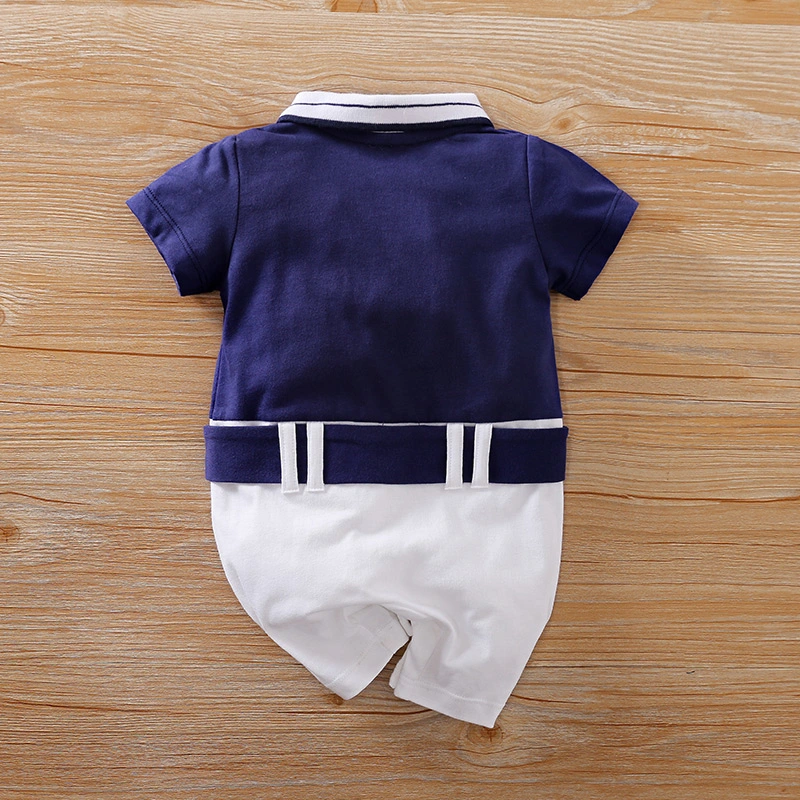 Wholesale/Supplier Belt Design Short Sleeve for Summer Comfortable Pajama Fashion Clothes Baby Boys Romper