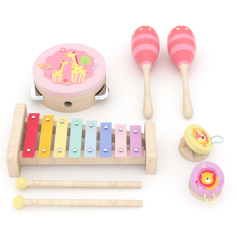 Деревянная игрушка музыки установите деревянный музыкальный игрушка