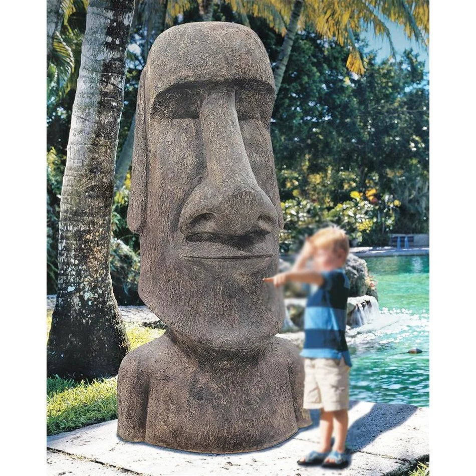 Hot Sale Garden Ornament Stone Moai Head Statue