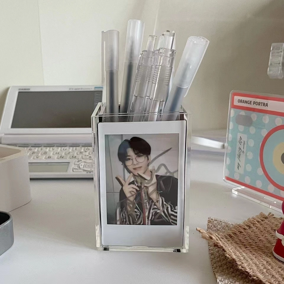 Wholesale/Suppliers Customized Acrylic Pen Holder with Photo Frame