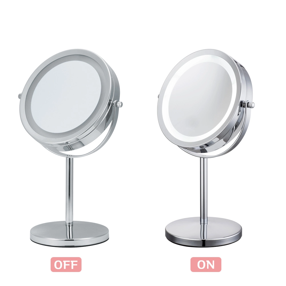 Dailyard Salon 7 Inch Chrome LED Stand Magnifying Makeup Beauty Magnified Mirror