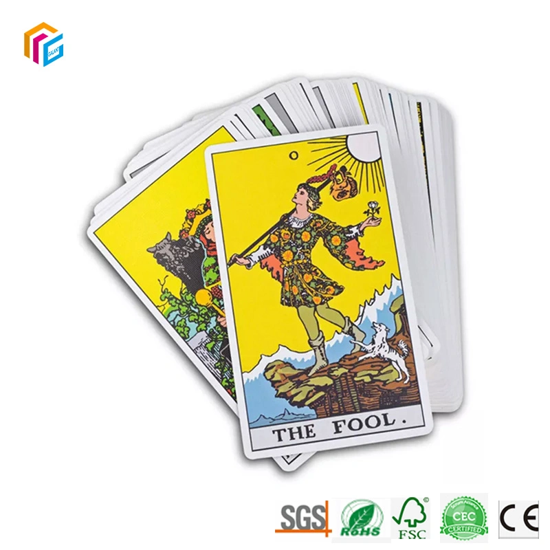 Custom Art Paper Full Color Offset Printed 42PCS Affirmation Set Tarot Cards with Guidebook