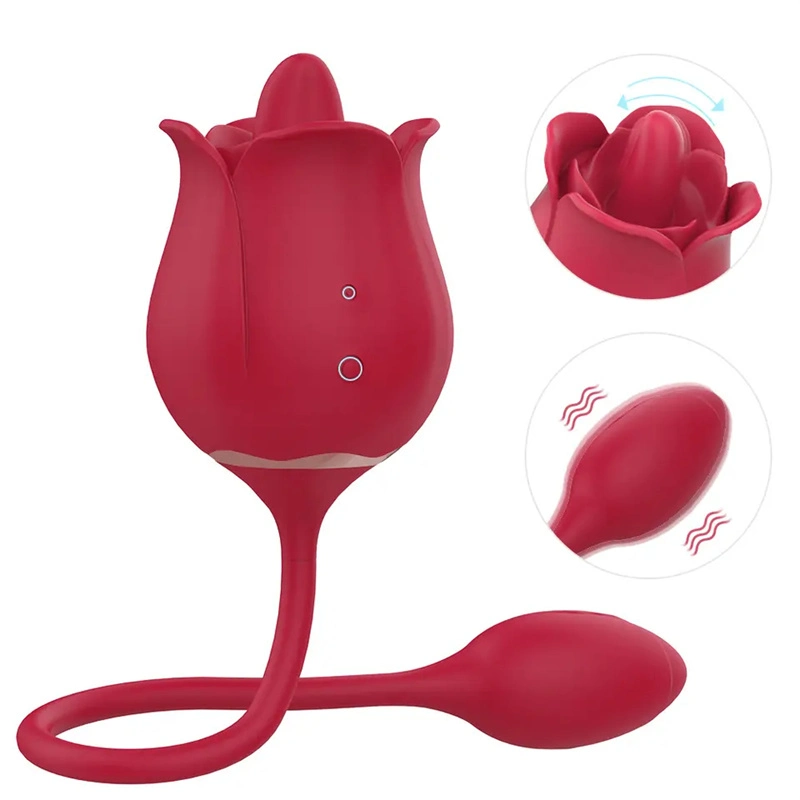 Vibradores de Rosa con clítoris de lengua Stimulator Rose Toy for Women