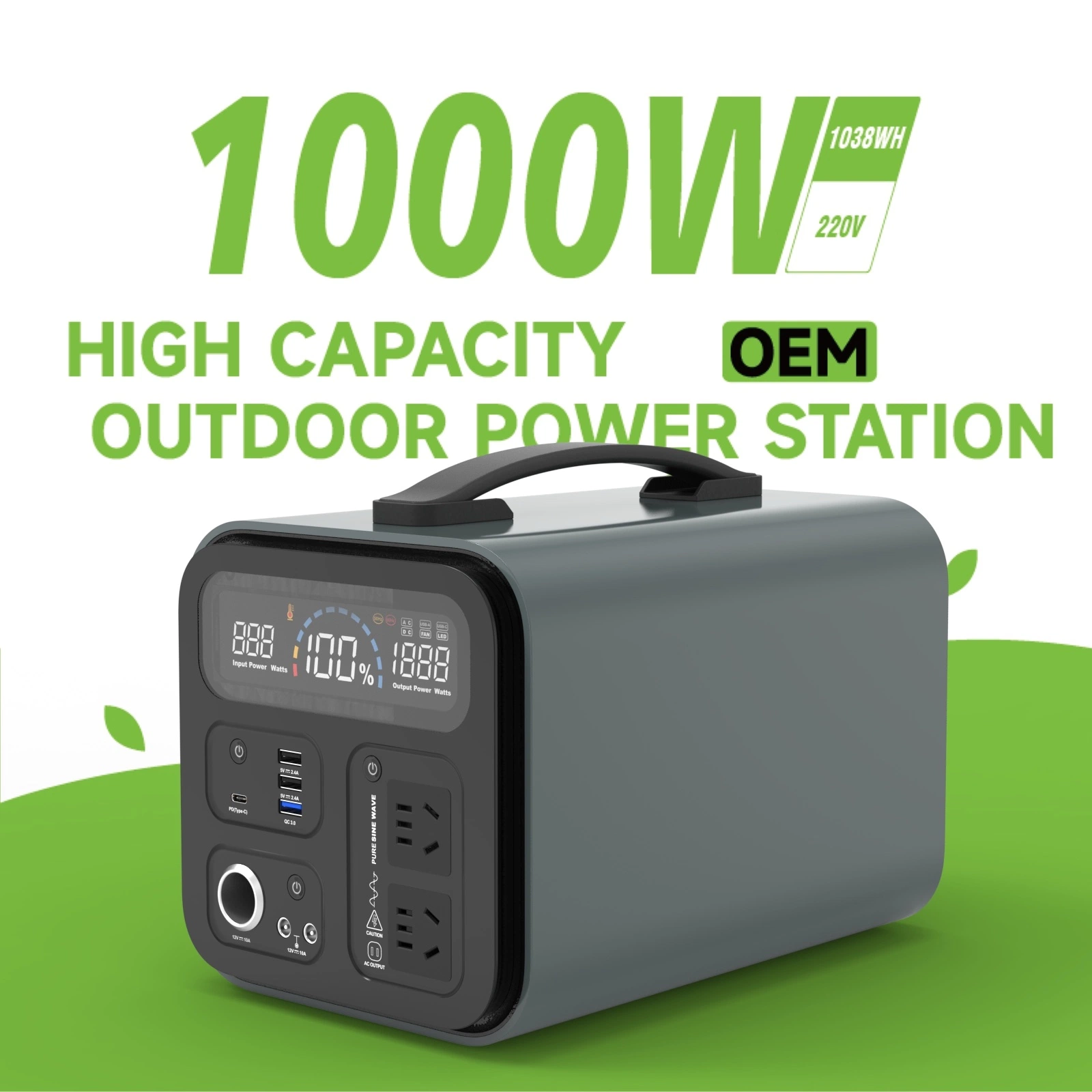 1000W Storage Battery/Portable Power Station with EU Plug