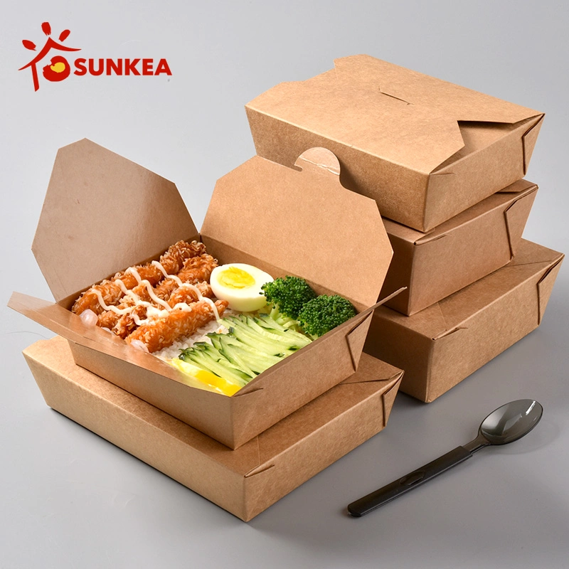 Disposable Take Away Customized Design Paper Bento Box for Food Packaging