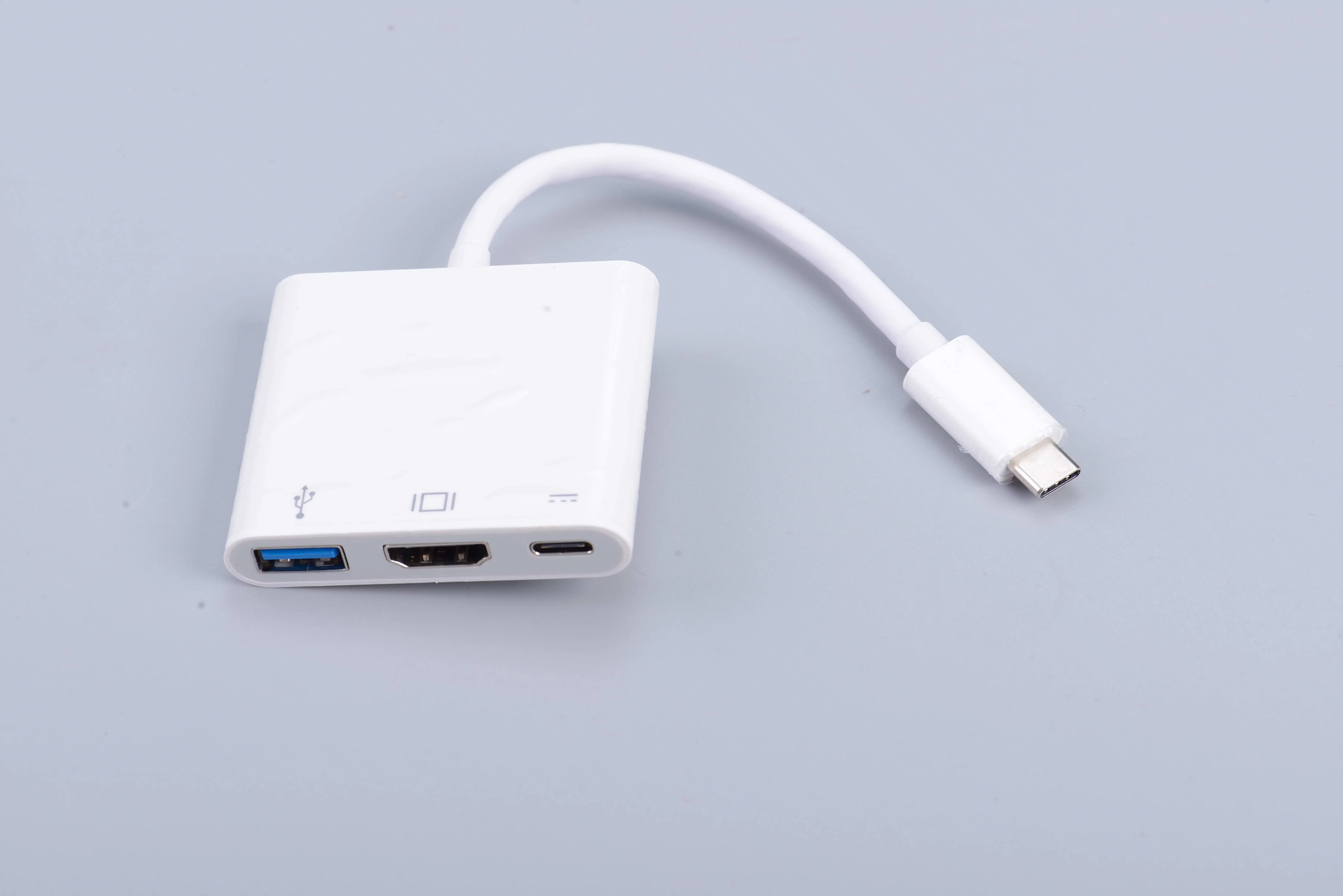 3 en 1 USB tipo C Multi-Adapter cubo con USB 3.0, HDMI 4K para el MacBook Pro