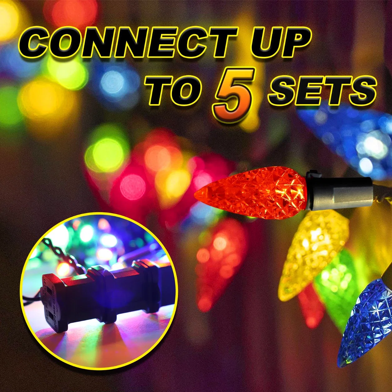 Decoration for Party Color Changing Outdoor Christmas Lights C6 Strawberry String Lights