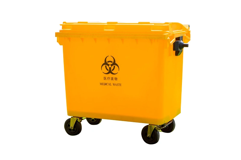 Hospital Plastic Garbage with Wheels and Pedal