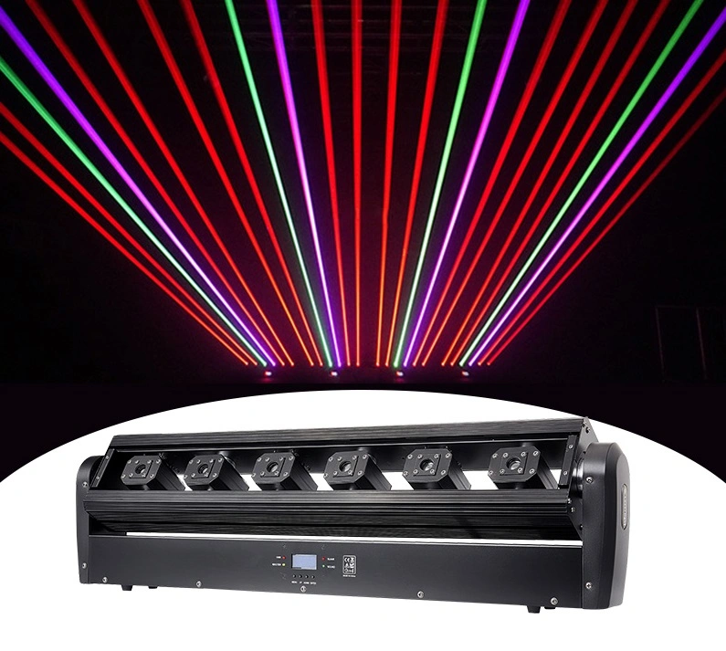 6 Köpfe RGB Full Color Fat Beam DJ Moving Head Laserlicht für Nightclub Bar