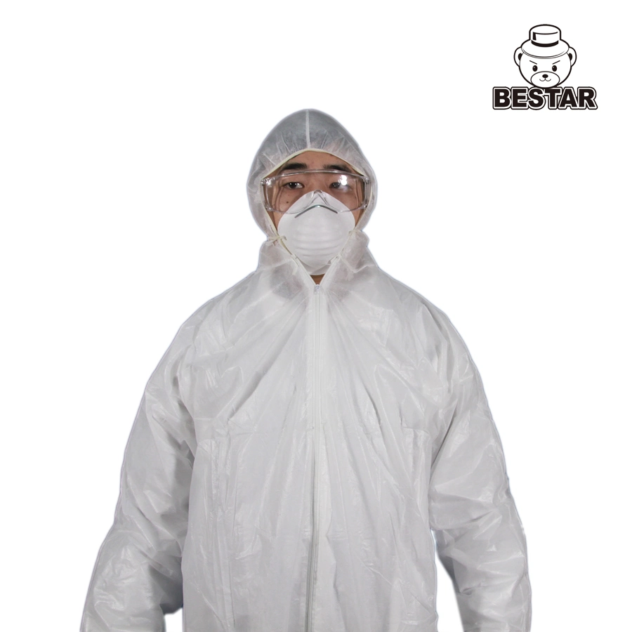 Waterprood Spp+PE Disposable Coveralls with Hood