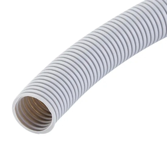 Grey Fire Retardant Wire Cable Corrugated PVC Electrical Flexible Conduit