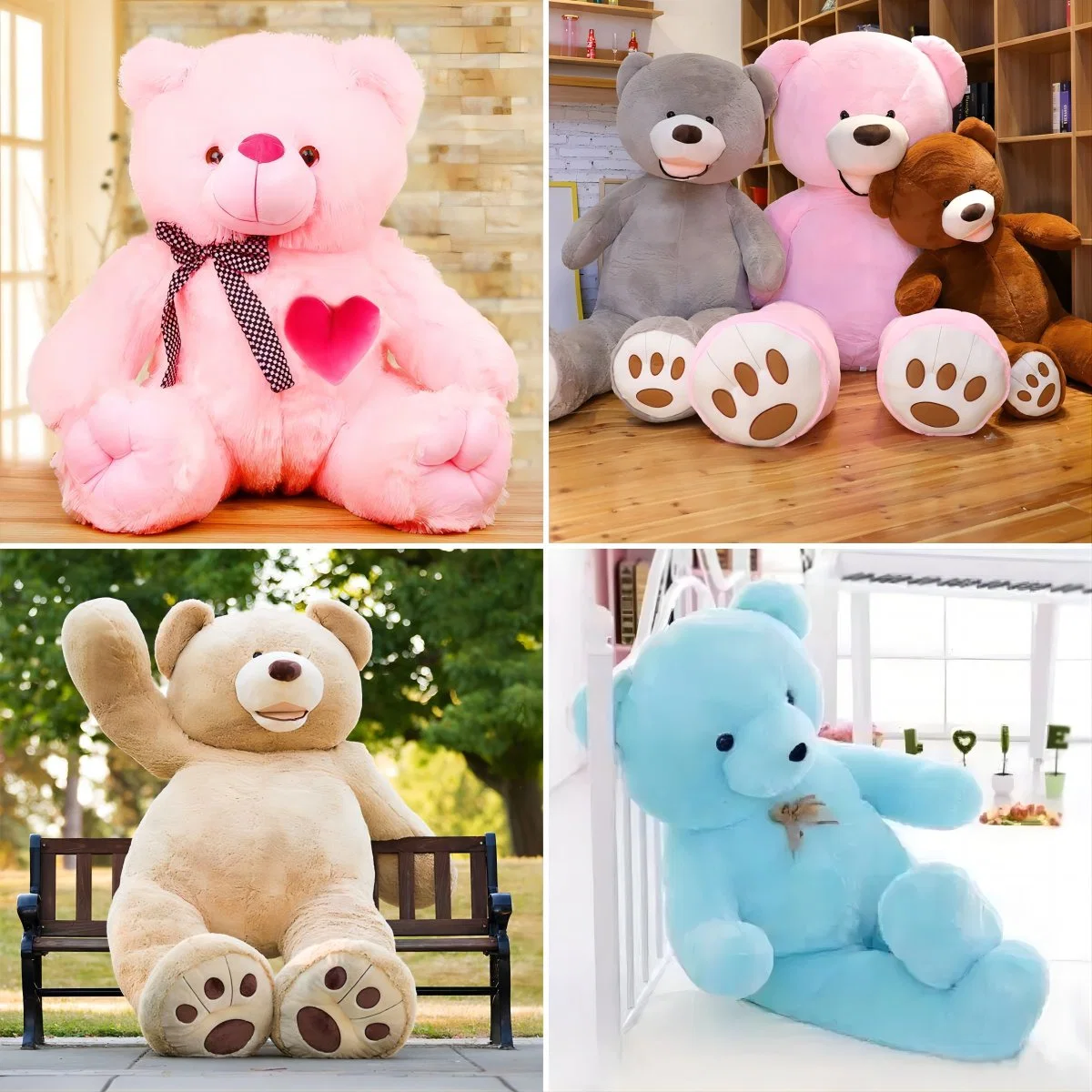 Personalizada de Fábrica OEM ursinho de peluche recheadas de cor branca Ursinho de Pelúcia Ursinho ursos de peluche Promocional Multi Color Ursinho Fabricante na China