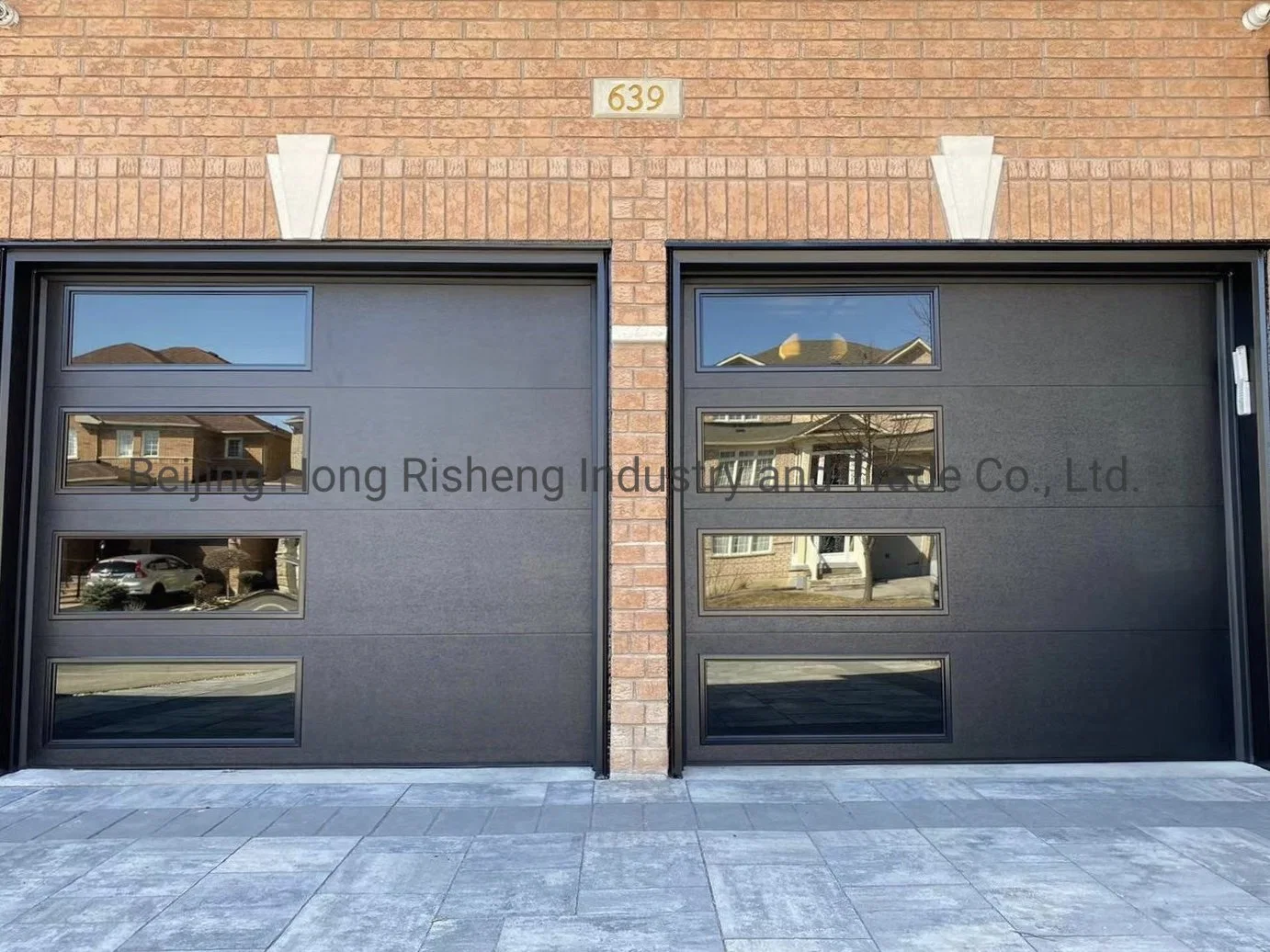 Original Factory Residential Garage Door with Flat Steel Insulated Panel with Window