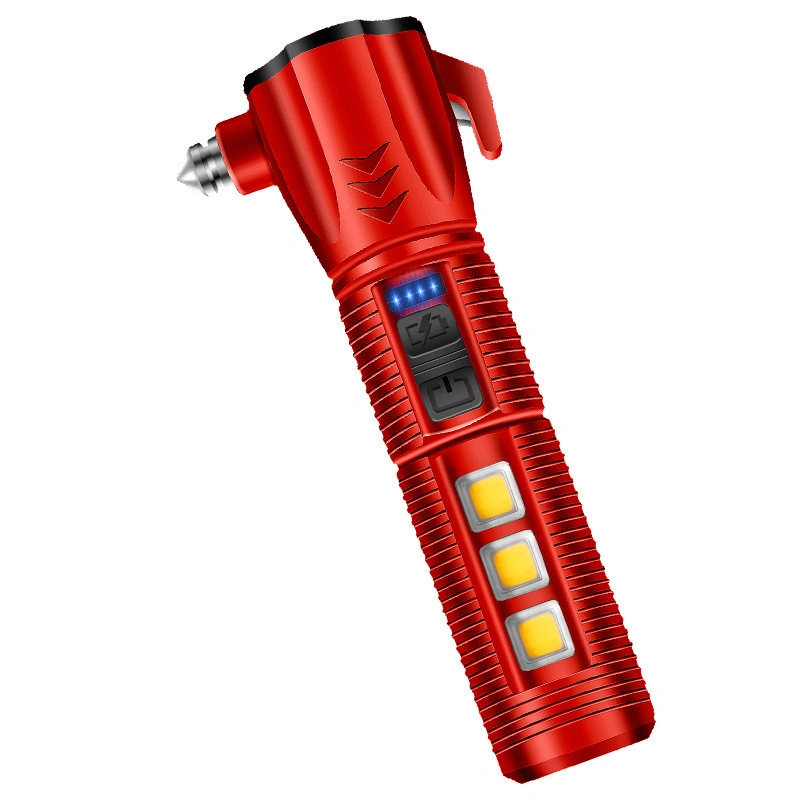 Outdoor Waterproof Rechargeable Torch Car Safety Hammer Ultra Bright Powerful LED Emergency Tactical Flashlight