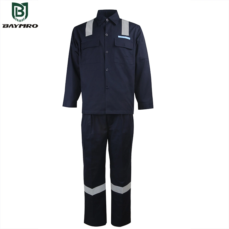 Black Reflective Workwear Suit Customizable Logo Workwear Sitewear Cotton Split Suit Workwear PPE Supplier