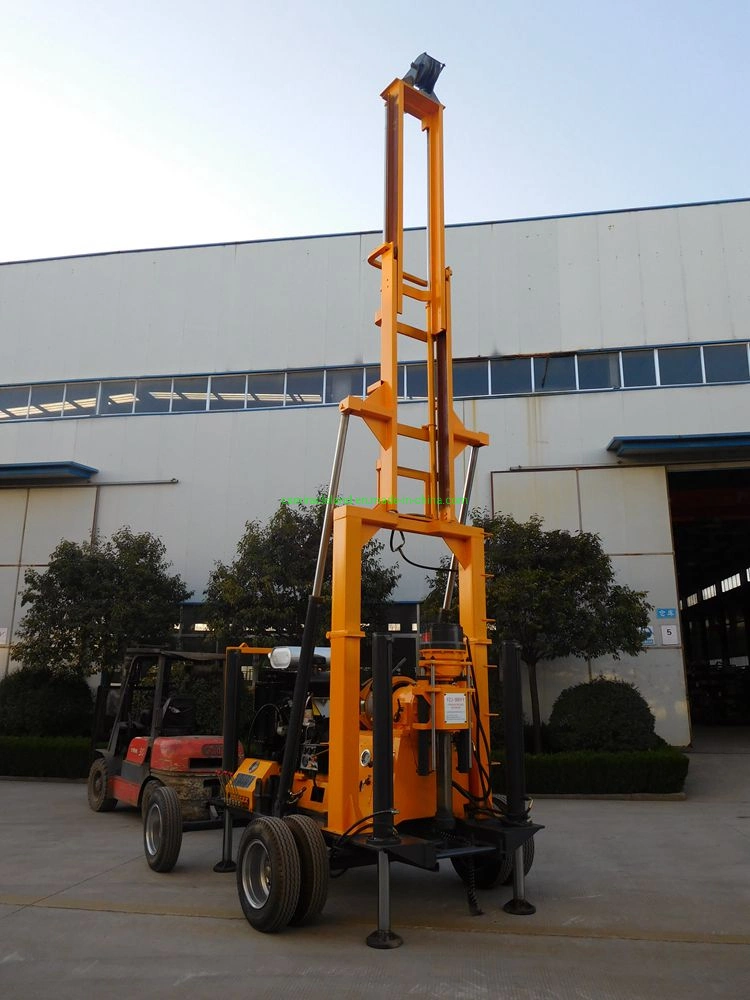 Wheel Trailer Mounted Hydraulic Geological Geotechnical Exploration Core Drill Machine/Water Well Borehole Drilling Rig (300m-600m)