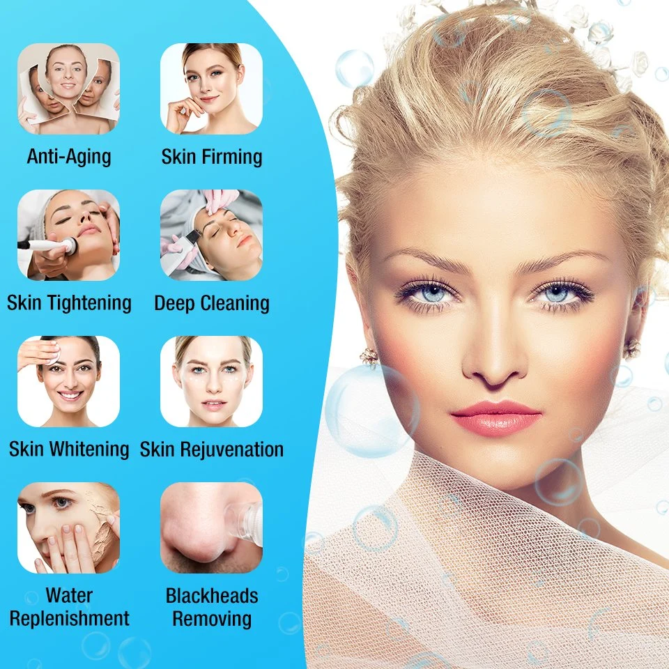 Venda por grosso a quente 15 In1 Hydro facial Skin Care H2O2 Oxigénio água de limpeza da face de desperdício Radio Frequency RF elevação da face Hidro máquina de beleza