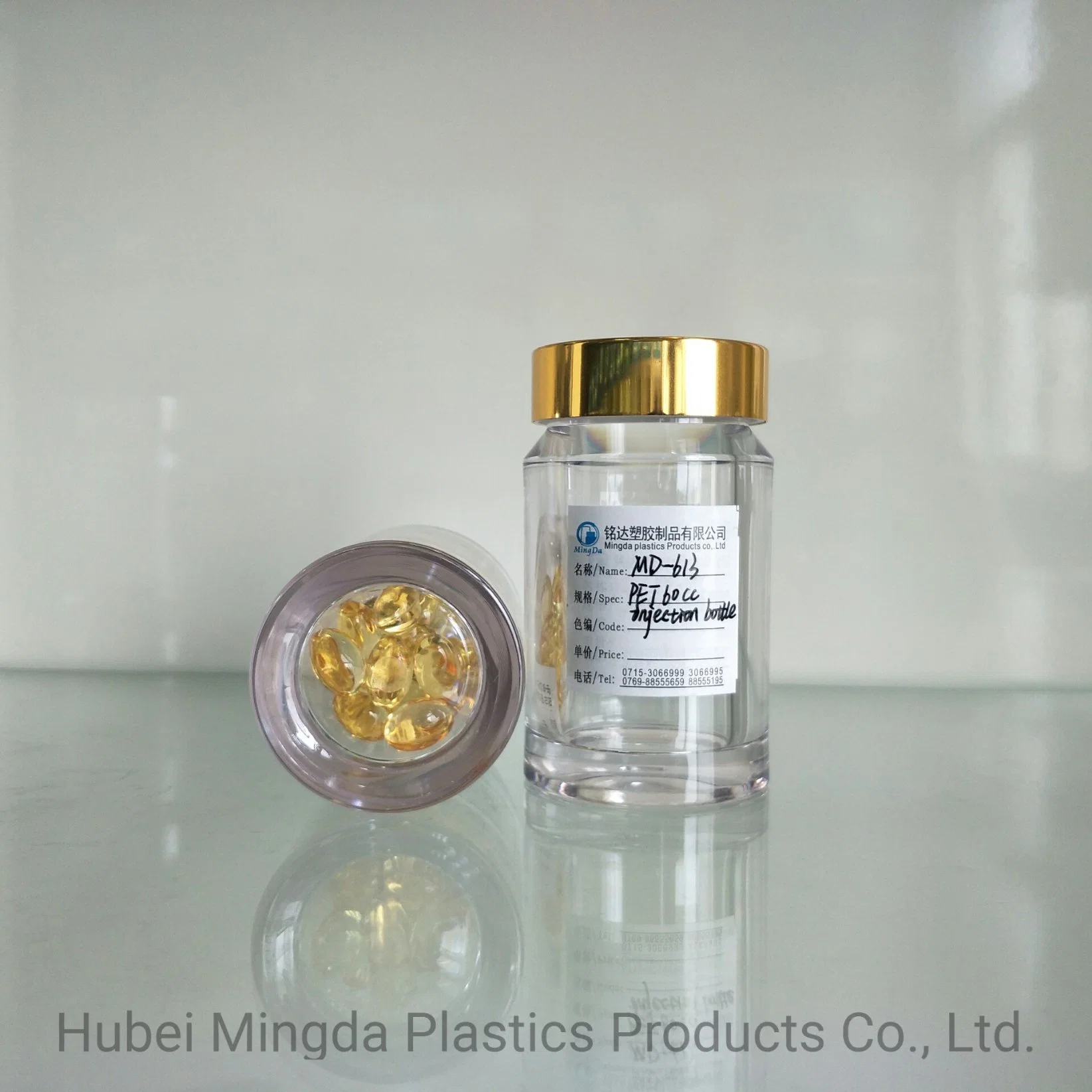 PET/HDPE MD-613 60ml Plastikeinspritzflasche für Medizin/Nahrung/Gesundheitspflegeprodukte Verpackung