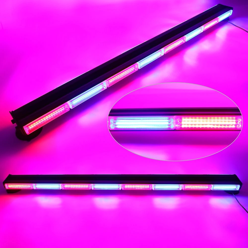 COB LED Strobe Light 24" Flashing Modes Magnet Base Car Traffic Emergency Light Bar