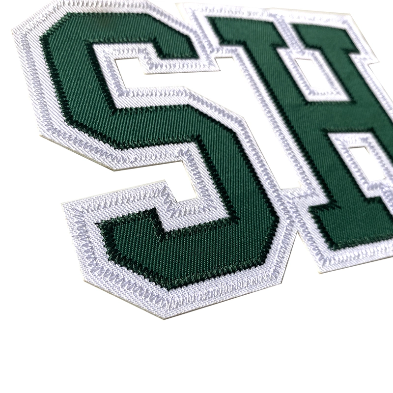 Factory Manufacturer Custom Logo Big Letter Patches Tackle Twill Embroidery Patches Garment Accessories for Apparel Label Logo