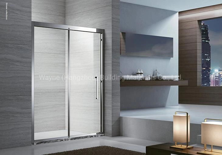 Un design moderne simple salle de douche avec porte coulissante et de bonne qualité 5mm de 6mm 8mm 10mm Le verre trempé clair avec la norme EN12150 BS 6206 AS/NZS 2208 SGCC