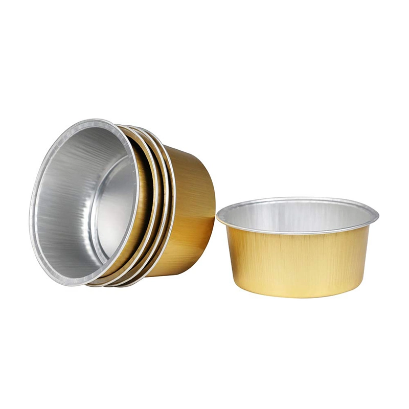 Verschiedene Farben Backbecher Aluminium Folie Einweg-Ramekins Cupcake Muffin Liner Becher mit Deckel