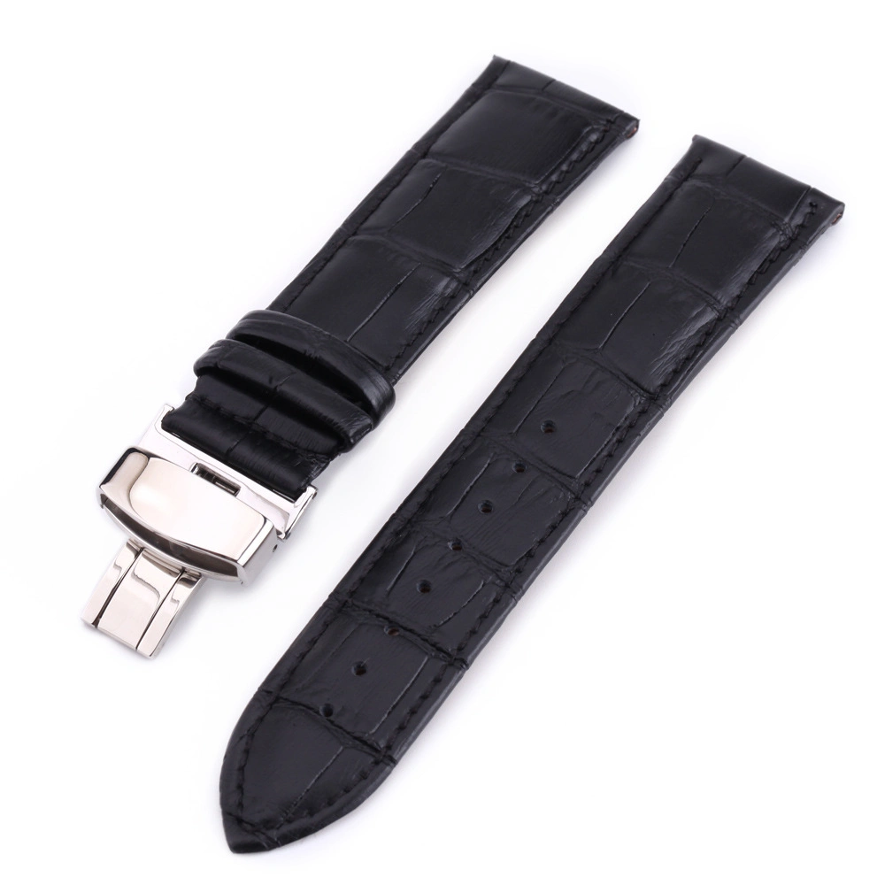 Wholesale/Supplier Butterfly Buckle Strap Cowhide Men's and Women's Watch Strap Watch Accessories Customizable Logo