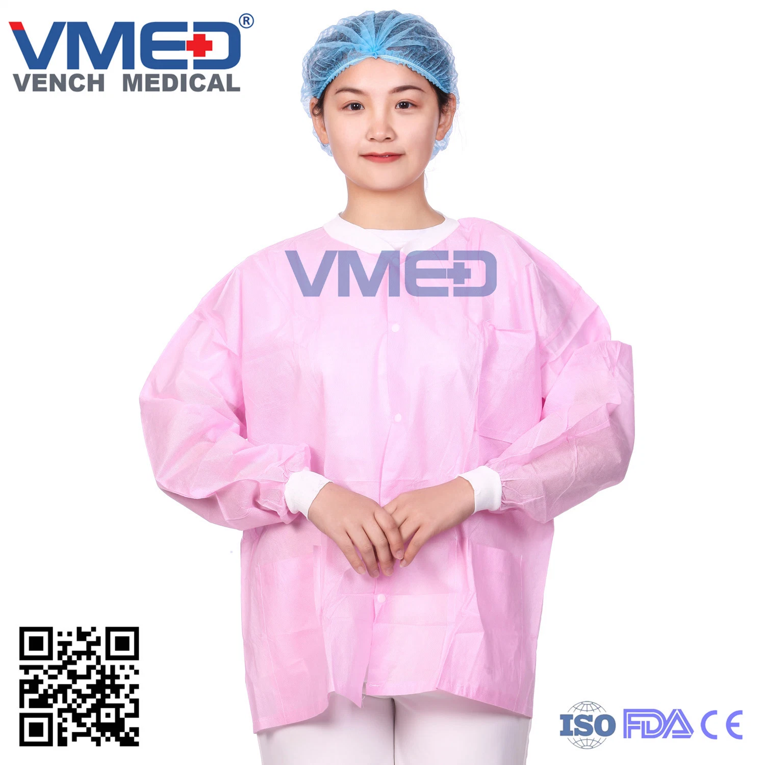 Pink Lab Coat, Disposable SMS Lab Coat, Waterproof Lab Coat, Dispossable SMS Lab Coat, High quality/High cost performance  Lab Coat