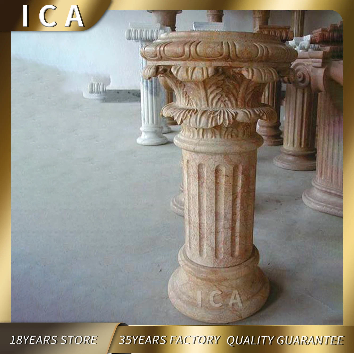 Custom Natural Stone Roman Hand Carving Marble Pillar