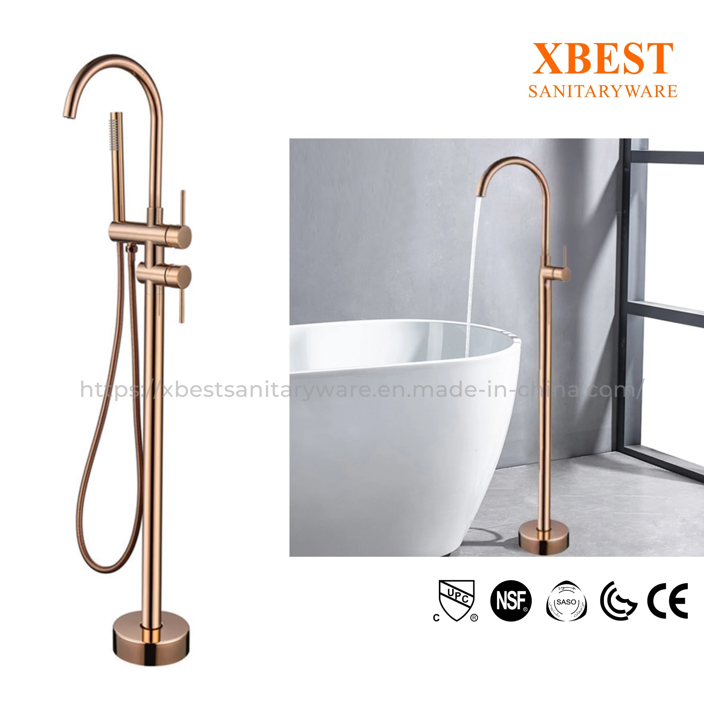 Factory Outlet Brass Landing Waterfall Bathtub with Bathtub Faucet Shower