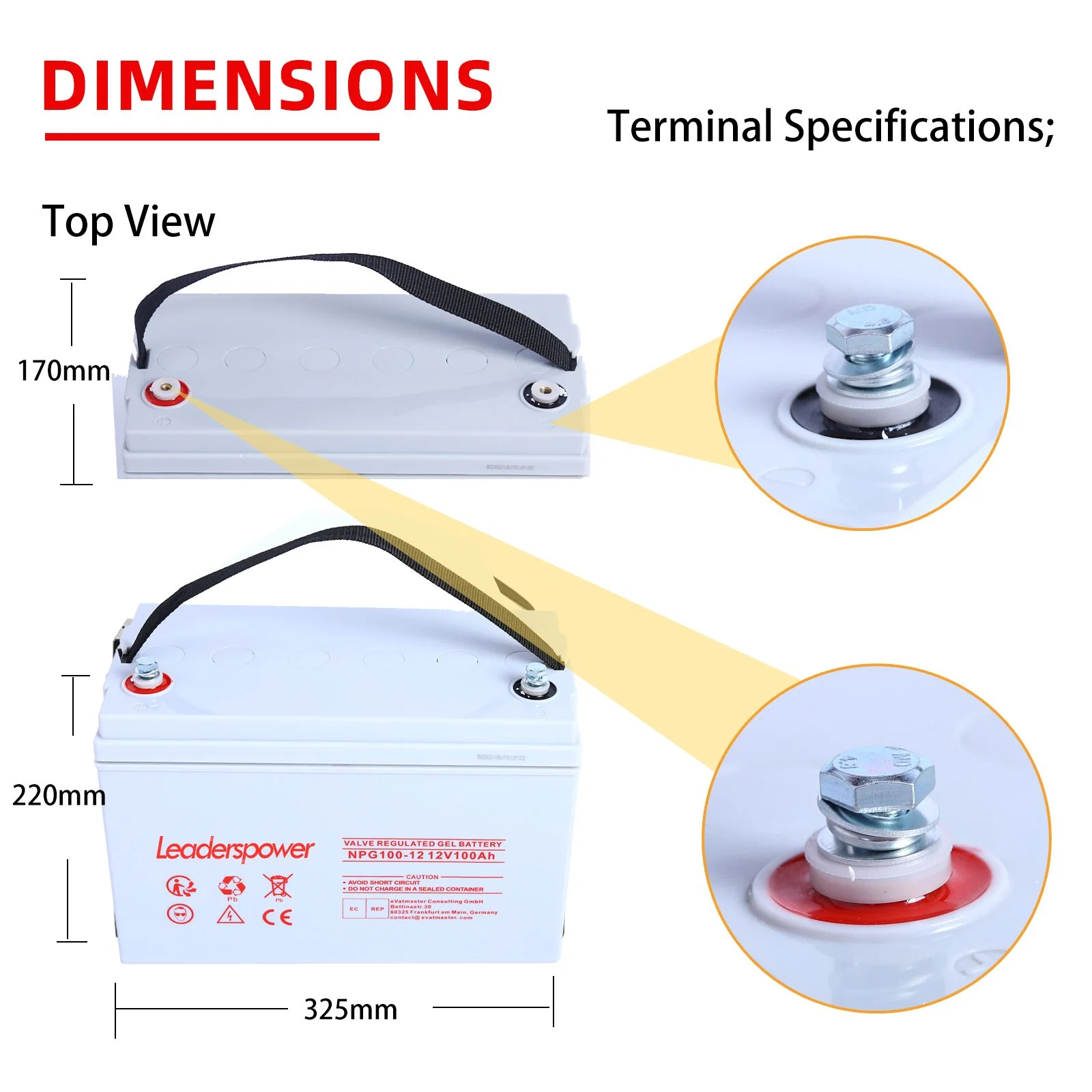 Bateria de gel de bateria de chumbo-ácido selada de 12 V 100 a 200 a de potência de chumbo Kit de bateria completa de 12 Volts bateria solar recarregável para segurança Sistemas de alimentação