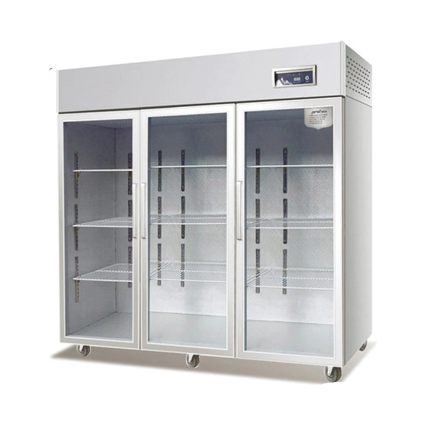 Supermarket 3 Glass Door Display Upright Refrigerator Refrigeration Equipment