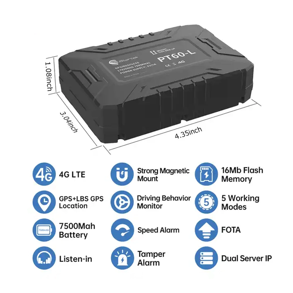 Localisateur de véhicule GPS 4G sans fil 7800 mAh