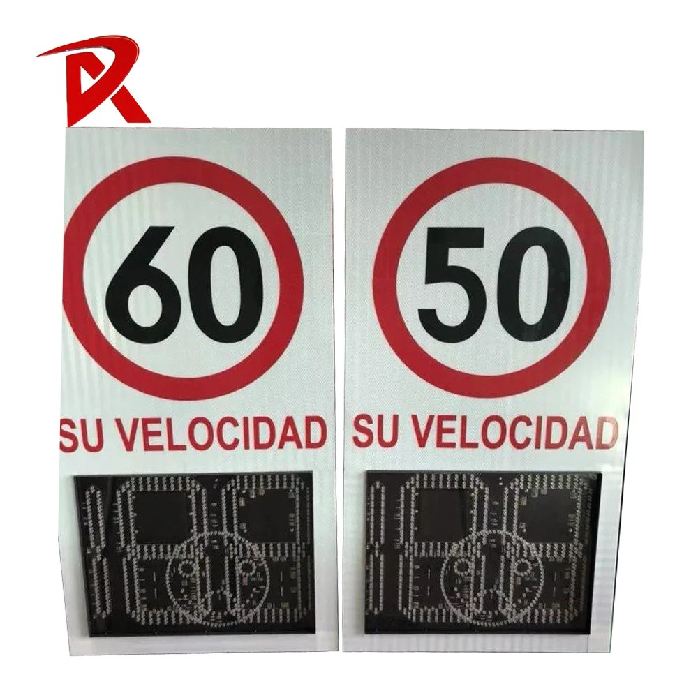 Measuring Electric Road Control Signs Solar LED Powered Radar Speed Limit Sign