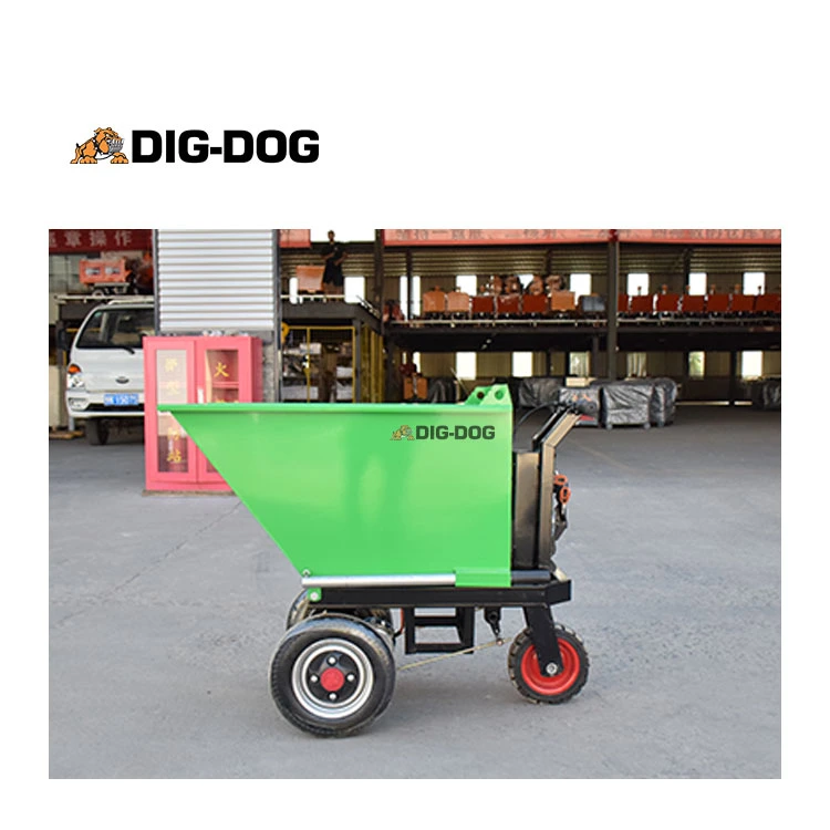ODM OEM Power Assist Wheelbarrow Mini Electric Dump Cart Transport 3 Wheeled Power Wheelbarrow 1000 Kg
