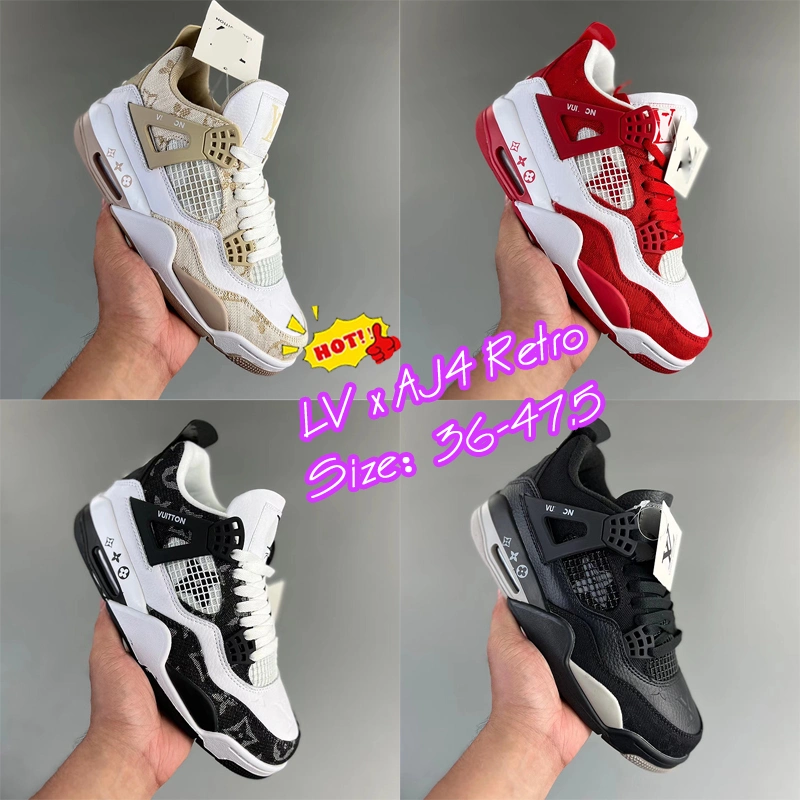 Brand Basketball Sports Sneaker Casual Replicas L'v Men Ladies Fashion Aj4 Shoes