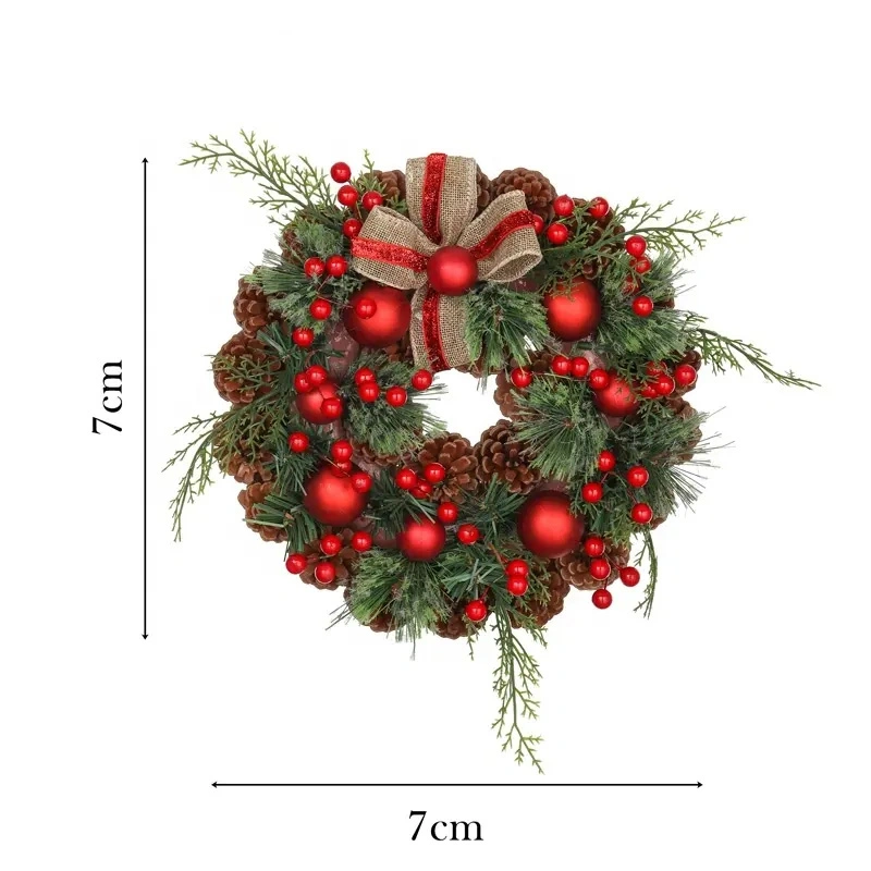 Red Deer Pine with Snow Outdoor Tree Christmas Wreath