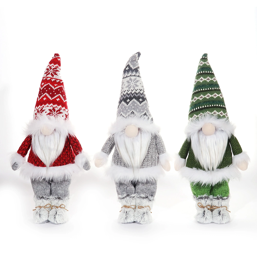 New Design 42cm LED Nose Decoration Gnome Christmas Gift Toy