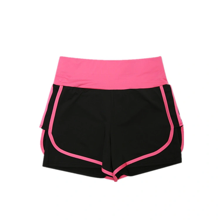 Shorts de sport pour femmes en deux pièces fausses pour le printemps et l'été.