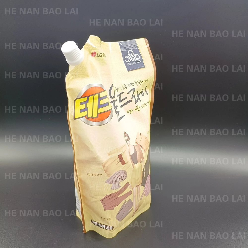 Custom Refillable Plastic Packaging Shampoo Liquid Food Pouch Eco Friendly Spout Bag Kraft Paper